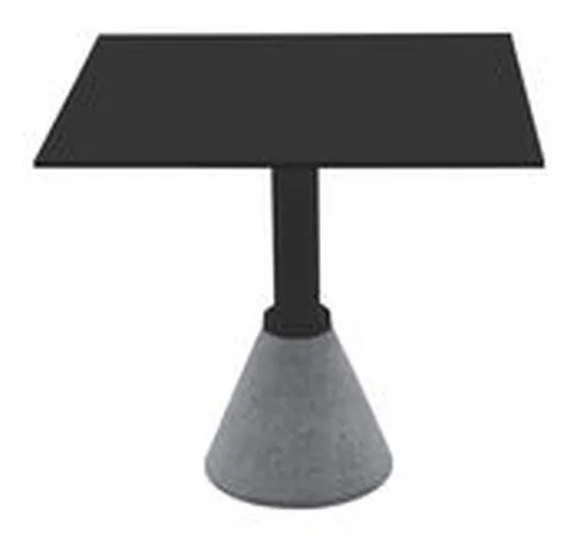 Tavolo quadrato One Bistrot - 79 x 79 cm di  - Nero - Metallo/Materiale plastico/Pietra