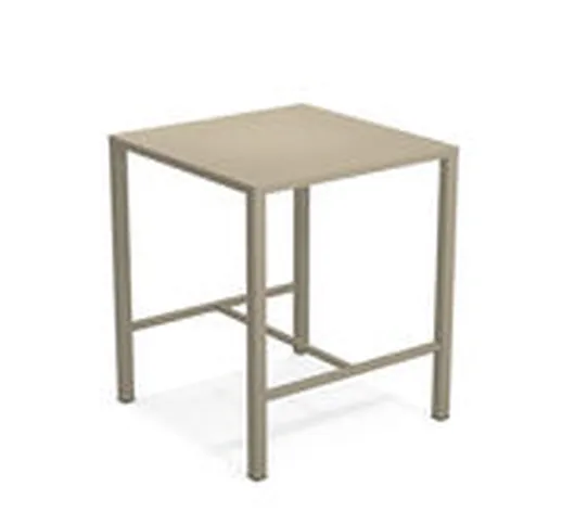 Tavolo bar alto Nova - / 90 x 90 cm x H 105 cm - Acciaio di Emu - Beige - Metallo