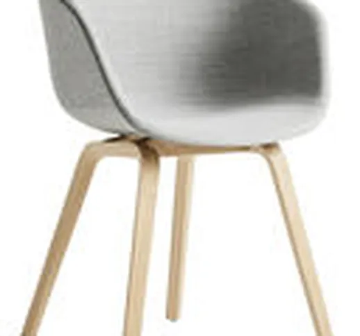 Poltrona imbottita About a chair AAC23 - / Tessuto integrale e rovere vernice opaca di  -...