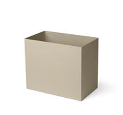 Vaso - / Per portavasi Plant Box Large - Prof. 34 cm di  - Beige - Metallo
