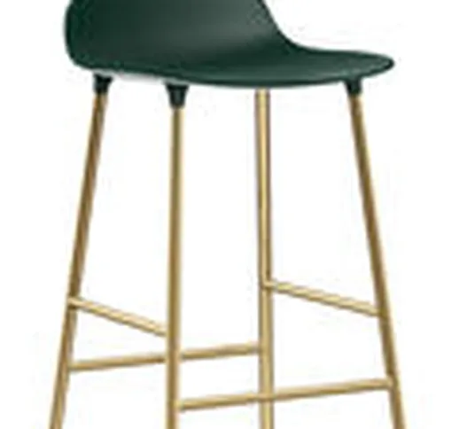 Sgabello bar Form - / H 65 cm - Gambe ottone di  - Verde/Oro - Metallo/Materiale plastico