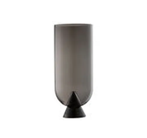 Vaso Glacies Large - / Ø 12,6 x H 29 cm di  - Nero - Vetro