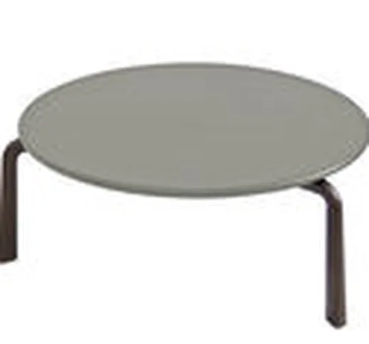Tavolino Cross Small - / Ø 70 cm - Metallo di Emu - Marrone/Grigio/Metallo - Metallo