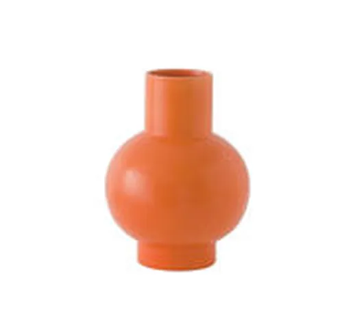 Vaso Strøm Small - / H 16 cm - Ceramica / Fatta a mano di  - Arancione - Ceramica