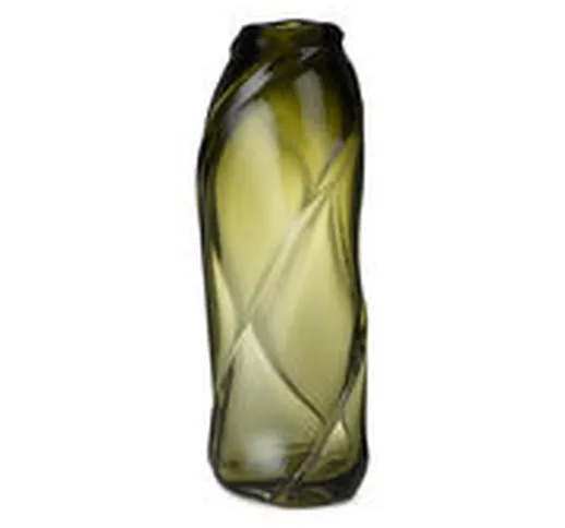 Vaso Water Swirl - / H 47 cm - Vetro soffiato a bocca di  - Verde - Vetro