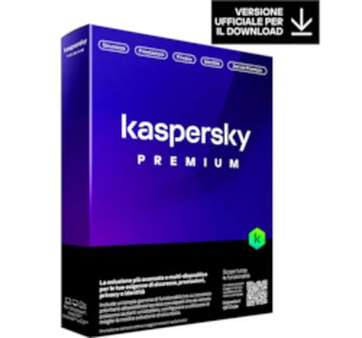 Kaspersky Premium + Supporto Cliente in Italiano- 3 Device, 1 Anno - Base Download Pack