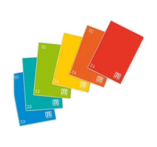 Quaderno One Color - Punto Metallico - A4 -  Righe 0C - 100 Gr/Mq - Colori Assortiti