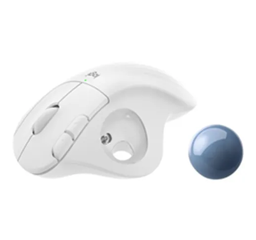Mouse Ergo m575 - trackball - 2.4 ghz, bluetooth 5.0 le - bianco spento 910-005870