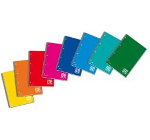 Quaderno One Color Spiralato A4 - Righe 1R - 60 Fogli - Confezione 5 Pezzi in Colori Vari