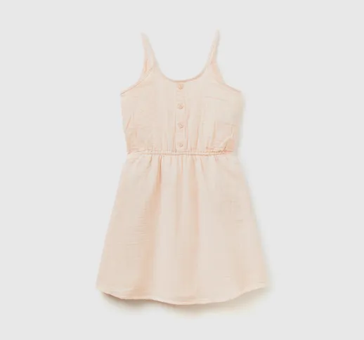 Benetton, Vestito Leggero Con Spalline, Rosa, Bambini