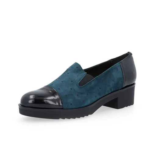 Slip on in pelle scamosciata inserti in vernice