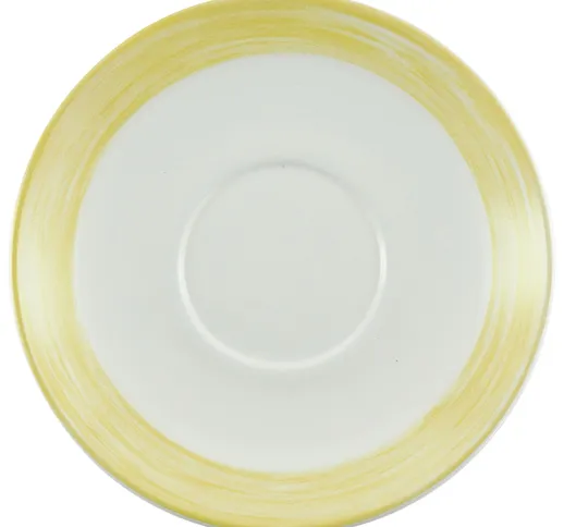 Piattino caffè Brush ; 14 cm (Ø); giallo; rotonda; 6 pz. / confezione