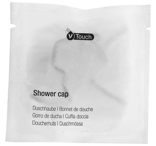 Cuffia da doccia V-Touch VEGA; trasparente; 250 pz. / confezione