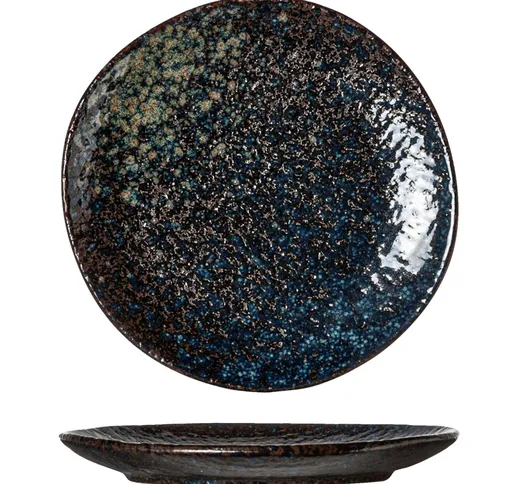 Piatto piano Black yoru ; 14 cm (Ø); nero/blu; organica; 6 pz. / confezione