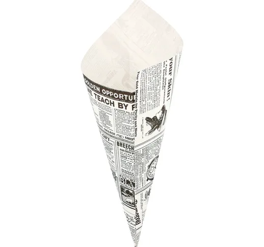 Cono per fritti News triangolare ; 29.5x21 cm (LxL); nero/bianco; triangolare; 250 pz. / c...