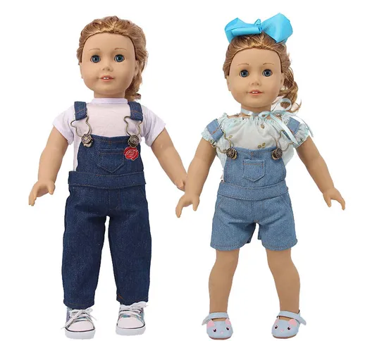 I nuovi vestiti per bambole da ragazza americana da 18 pollici, tuta da bavaglino per bamb...