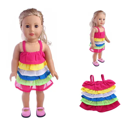 Bambola americana da 18 pollici Bambola americana Shaf vestito da bambola vestito arco ma...