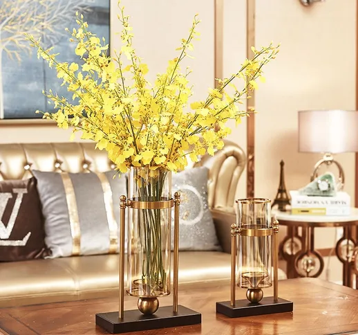 decorare Tavolo per composizioni floreali in metallo Un soggiorno in stile americano Vaso...
