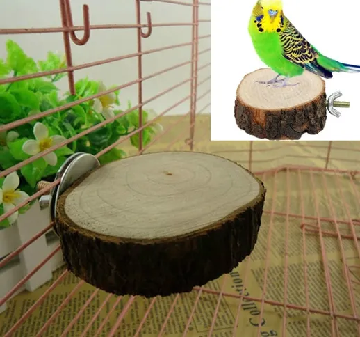 Pappagallo Pet Bird Masticare Gabbie Altalena Appese per Parrocchetto Giocattoli in Legno