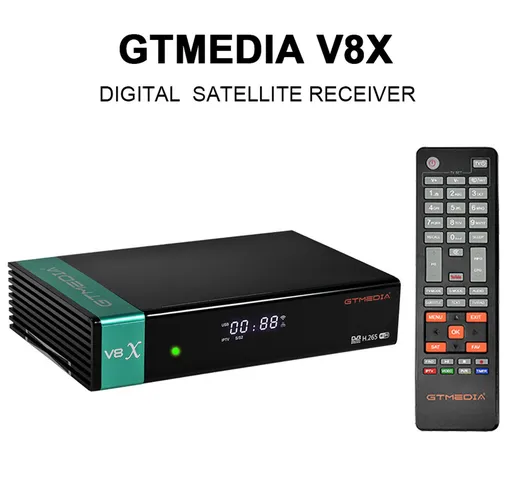 GTMEDIA V8X DVB-S/S2/S2X FTA Ricevitore di segnale digitale Set-top Box HD 1080P Telecoman...
