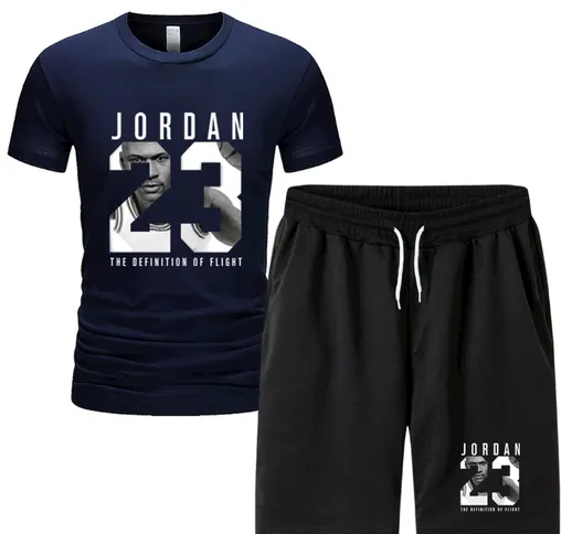 Nuovo vestito da uomo estivo stampa Jordan 23 vestito da uomo tasca T-shirt e pantaloncini...