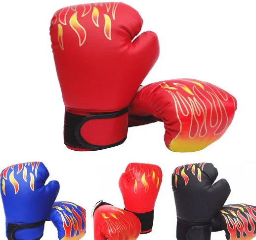 1 paio di guanti da boxe per bambini Bambini in pelle PU Flame Sanda Guantoni da boxe Guan...