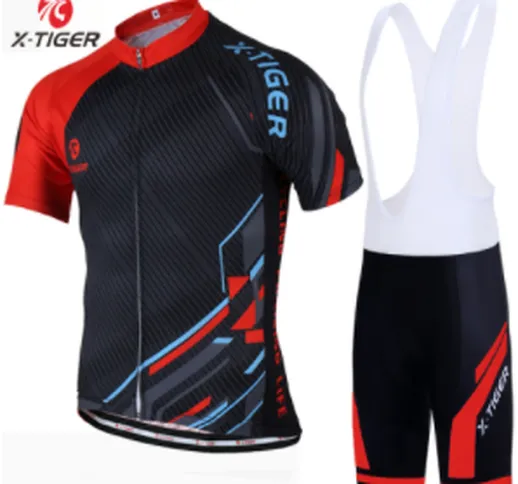 X-Tiger 2020 Maglia da ciclismo estiva anti-pilling set 100% poliestere Abbigliamento da b...