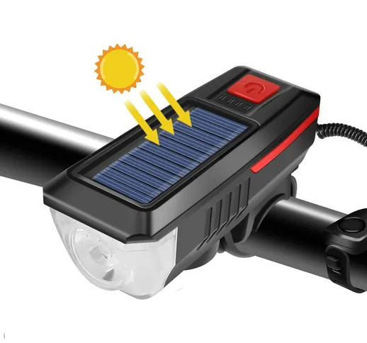 Nuova luce solare per bici del produttore Luce per corno di ricarica USB Luce notturna per...