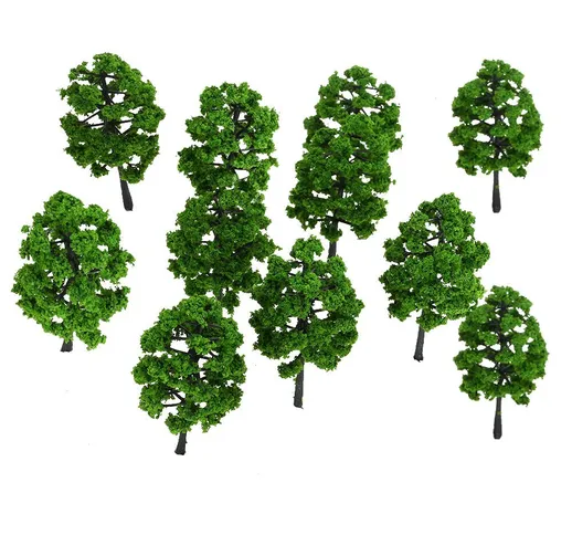 2018 10 pezzi di plastica modello alberi modello architettonico layout ferrovia giardino p...