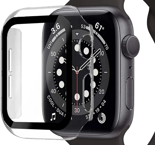 360 full Bumper Frame Custodia rigida opaca per Apple watch 7/6/SE/5/4/3/2/1 cover Pellico...