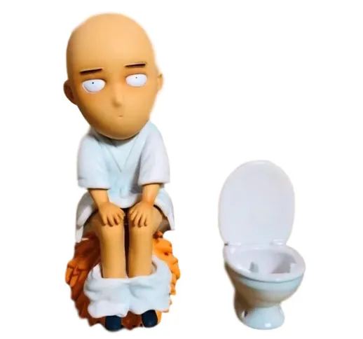 ONE PUNCH MAN GK Saitama Toilette Anime Action Figure Modello Figma 15cm PVC Statue Collec...