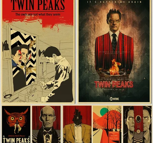 Twin Peaks Movie Retro Art Canvas Poster Stampato Poster da parete Home Room Bar Pittura d...