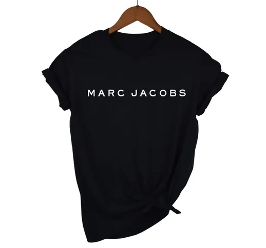 Vendita calda MARC JACOBS lettera stampa estate nuovi amanti T-shirt manica corta in coton...