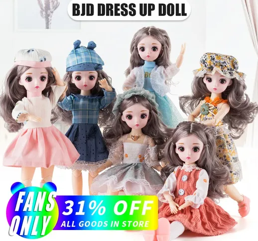 30 cm BJD  bambola 13 bambole principessa snodate mobili 16 stili moda ragazza vestire gio...