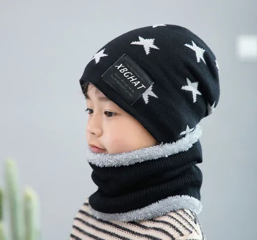 Il vestito della sciarpa del cappello di lana di inverno dei bambini svegli alla moda vers...