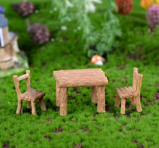 1 set Mini Sedia Home Decor Miniature Fairy Garden Ornamenti Figurine Giocattoli Acquario...