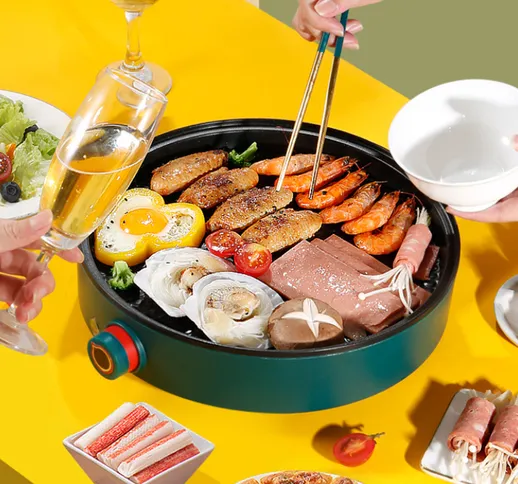 Griglia per barbecue coreana antiaderente forno elettrico portatile grill elettrico per us...