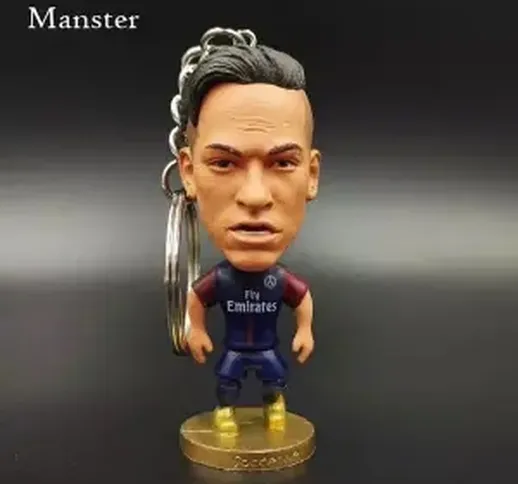 Portachiavi bambola tifoso di calcio Messi Salah Mbappe Neymar ciondolo bambola bambola po...