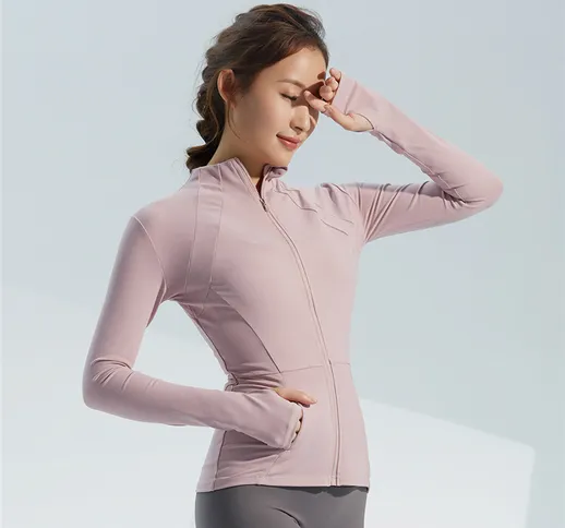 2022 autunno e inverno nuova giacca da yoga giacca sportiva da donna con cerniera colletto...