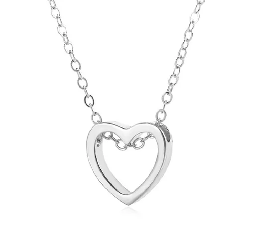 New Fashion collana cuore design nero oro argento colore hollow gioielli semplici per le d...