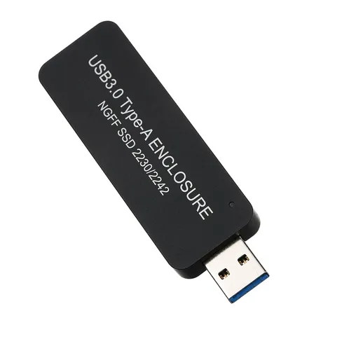 NGFF/M.2 SSD a USB 3.0 Tipo-A Custodia esterna retrattile per hard disk portatile per SSD...