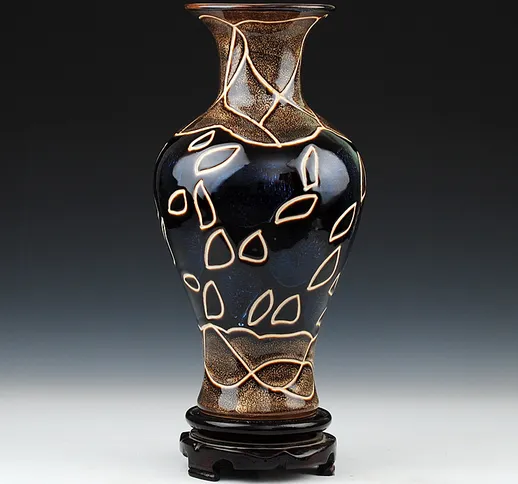 Moda Jingdezhen Vaso in ceramica antico intaglio colore smalto vaso classico decorazione d...