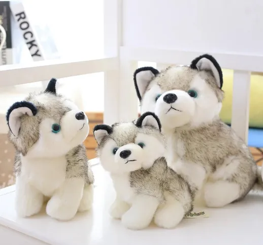 18 CM Simpatico peluche di simulazione Husky Doll Simulazione Giocattolo per cani Cucciolo...