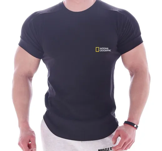 Muscle cross-border light board sport fitness a maniche corte T-shirt da uomo gillo elasti...