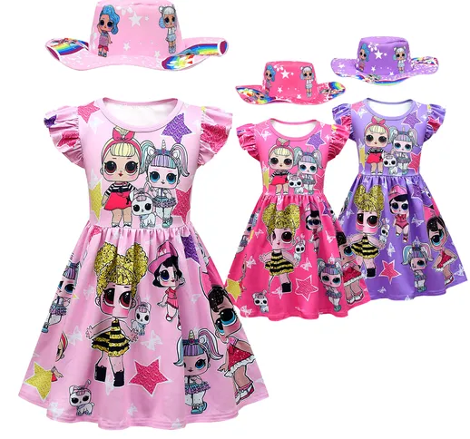 Gonna bambola per bambini estate 2021 Bluey Bruy Cartoon Dress Gonna per bambini Gonna man...
