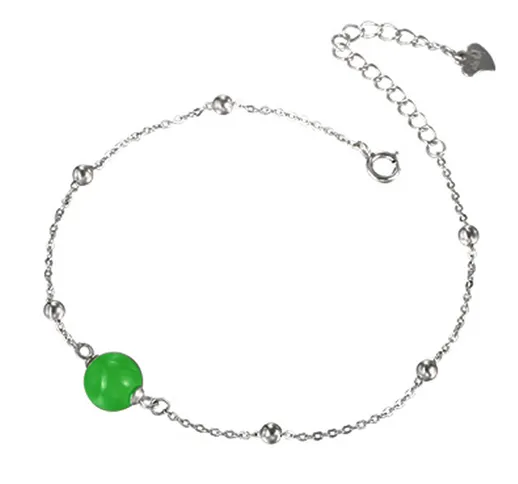 Nuovo braccialetto di agata verde da donna ins braccialetto di calcedonio con design di in...