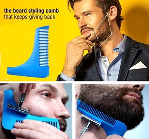 Modellare Plastica rasatura Come mostrato Portable Multifunzione pettine Cura della barba
