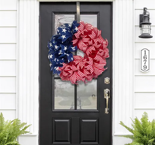 New American National Day Independence Day Garland Door Hanging Decorazioni per l'arredame...