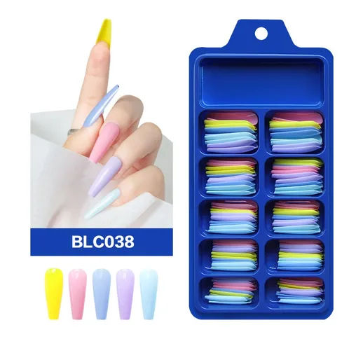 Blu caso falso nail patch prodotto finito nail patch adesivi per unghie adesivi completi b...