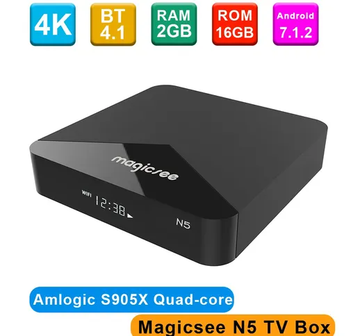 Magicsee N5 2GB/16GB Android 7.1.2 TV Box Amlogic S905X Quad-core 4K 2.4G/5G Dual Band WiF...